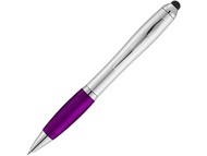 Ручка-стилус шариковая "Nash", серебристый/пурпурный