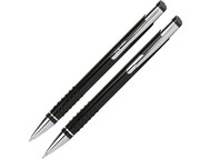 Набор «Онтарио: ручка шариковая, карандаш механический, черный/серебристый