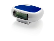 Трекинговый шагомер с экраном LCD «Trackfast», белый/синий