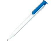 Ручка шариковая Senator модель «Super-Hit Basic Polished», белый/голубой