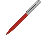 Ручка металлическая soft-touch шариковая «Tally» с зеркальным слоем, серебристый/красный