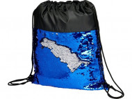Блестящий рюкзак-мешок Mermaid со шнурком, черный/синий