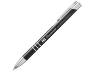 Ручка металлическая шариковая «Moneta» с цветной кнопкой, черный/серебристый