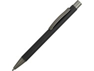 Ручка металлическая soft touch шариковая «Tender» с зеркальным слоем, черный/серый
