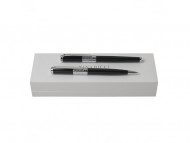 Подарочный набор Eclat: ручка шариковая, ручка роллер. Nina Ricci, черный/серебристый