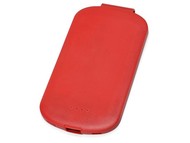 Портативное зарядное устройство "Pin" на 4000 mAh с большой площадью нанесения и клипом для крепления к одежде или сумке, красный