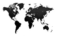 Деревянная карта мира World Map Wall Decoration Medium, черная