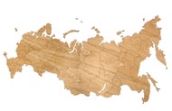 Деревянная карта России, дуб