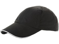 Бейсболка "Alley" 6-ти панельная, черный/белый