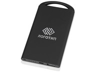 Портативное зарядное устройство "Shine" с зеркальной гравировкой, 4000 mAh, черный