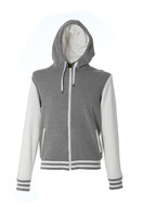 LOS ANGELES Толстовка, с капюшоном, на молнии, колледж стиль,  серый меланж / белый