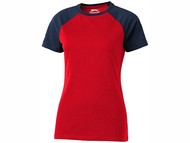 Футболка "Backspin Tee" женская, красный/темно-синий